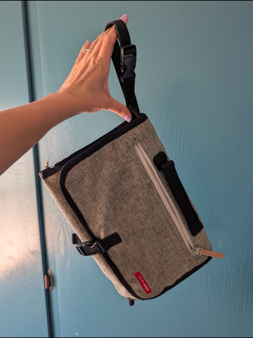 Gray Portable Diaper Changing Mat